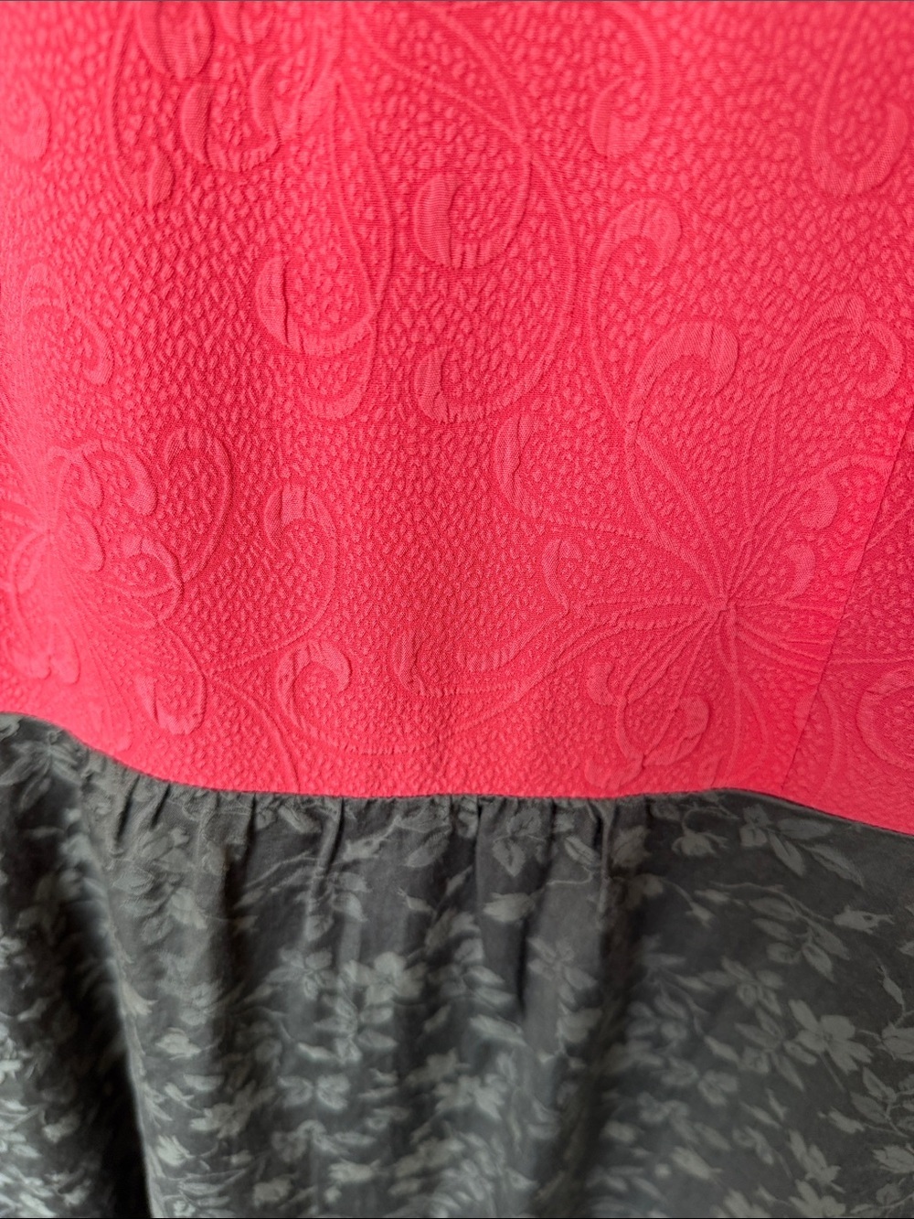 Moulinette Soeurs silk Red Olive Green Mixed-Media Sleeveless Dress size Small - Picture 10 of 10
